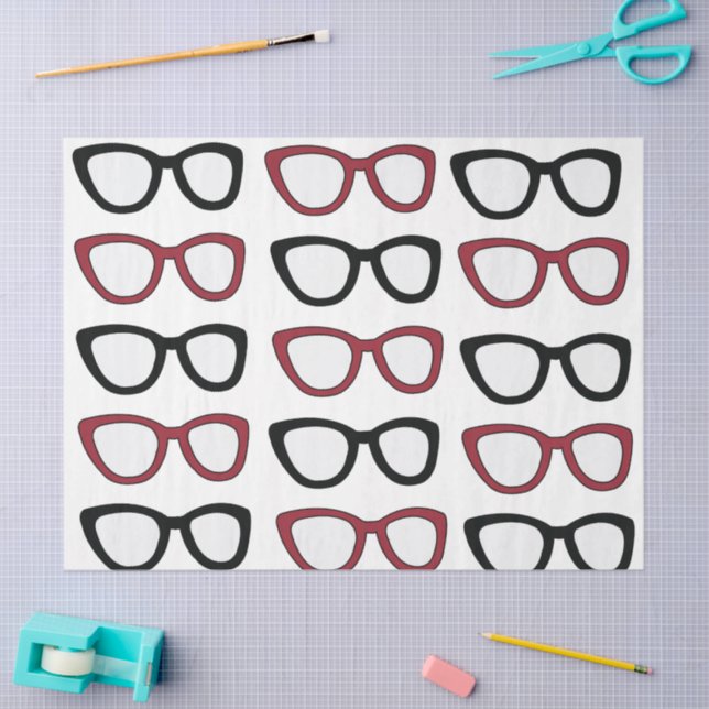 Papier Mousseline Eyeglasses Spectacles Specs Glasses Optician  (Artisanat)