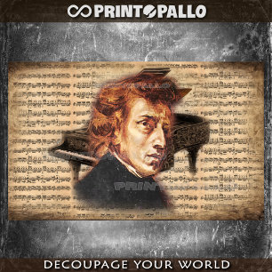 Papier Mousseline F. Chopin Le Maître de piano avec feuille de musiq