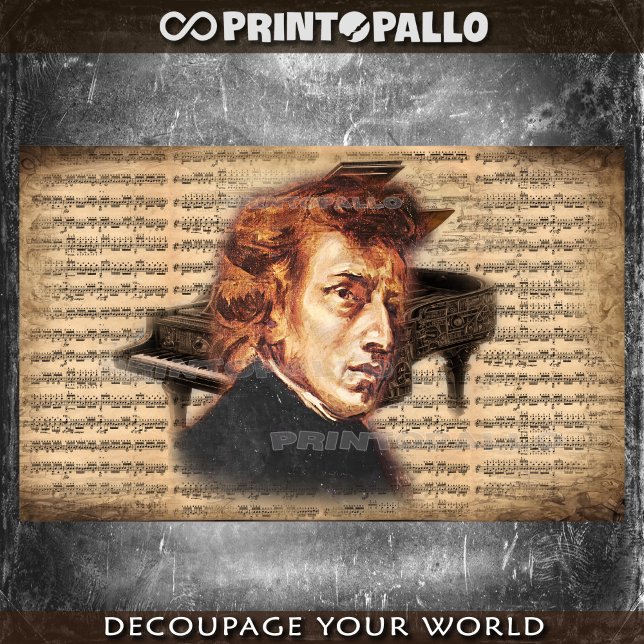 Papier Mousseline F. Chopin Le Maître de piano avec feuille de musiq (Créateur téléchargé)