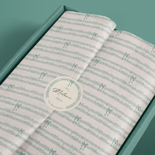 Papier Mousseline Fa La La Feuille Vintage Notes musicales Noël Caro