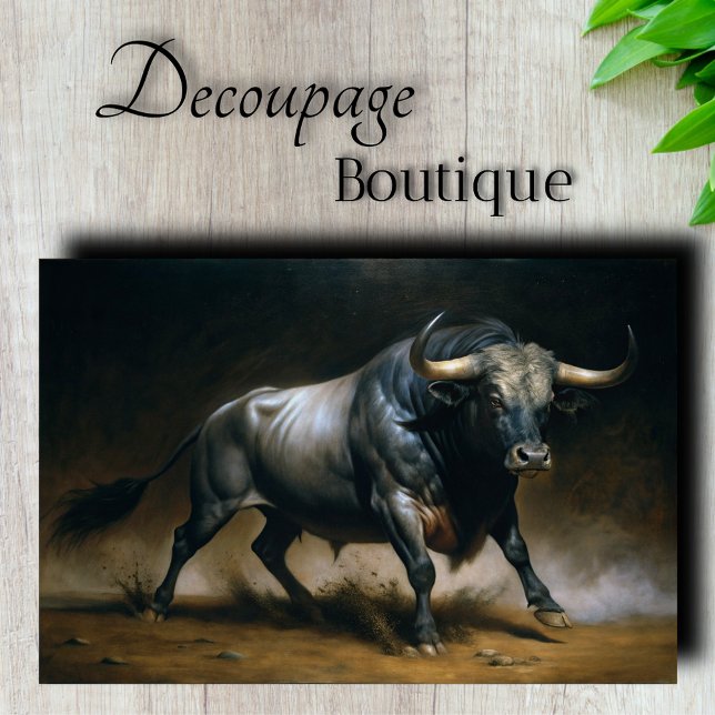 Papier Mousseline Facturation du découpage Bull (Charging Bull Decoupage Tissue Paper)