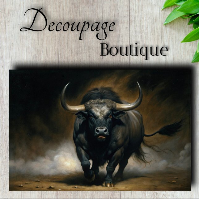 Papier Mousseline Facturation du découpage Bull (Charging Bull Decoupage Tissue Paper)