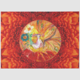 Papier Mousseline FAIRY DES FLEURS, Imaginaire rouge jaune