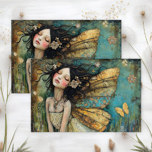 PAPIER MOUSSELINE FAIRY GIRL DAY DREAMING DÉCOUPAGE