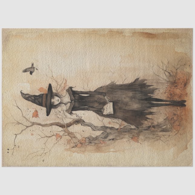 Papier Mousseline Fairy Land Spring Forest Whimsical Witch No2 (Recto)