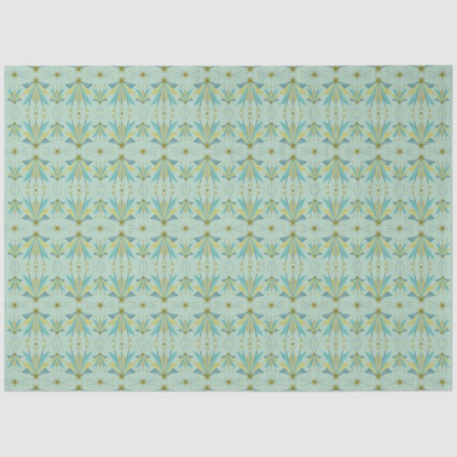 Papier Mousseline Fairy Stars Pistachio Tissu Papier (Recto)