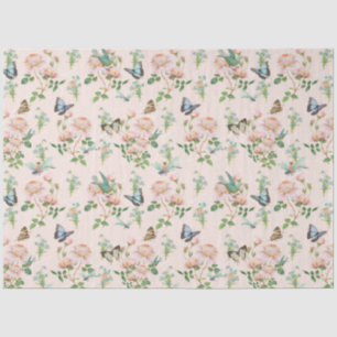 Papier Mousseline Fairy Tea Party Rose Floral Papillon bébé Nursery