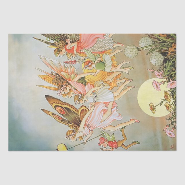 Papier Mousseline Fairy Whimsical Nursery Fairytale Vintage (Recto)