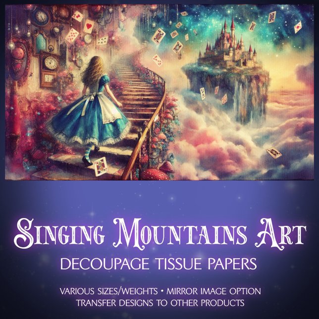 Papier Mousseline Fairytale Alice In Wonderland Castle Decoupage (Créateur téléchargé)