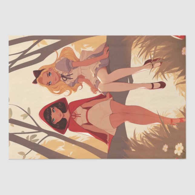 Papier Mousseline Fairytale Friends Little Red Riding Hood & Alice (Recto)