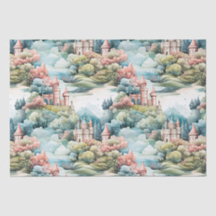 Papier Mousseline Fairytale in Fairyland Châteaux Pastel Pink Blue