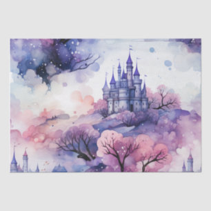 Papier Mousseline Fairytale in Fairyland Dark Blue violet et rose