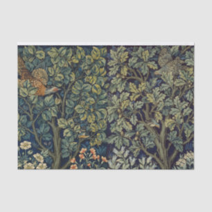 Papier Mousseline Faisan d'arbre boisé William Morris