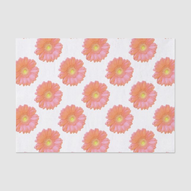 Papier Mousseline Faisée de gerbera orange (Recto)