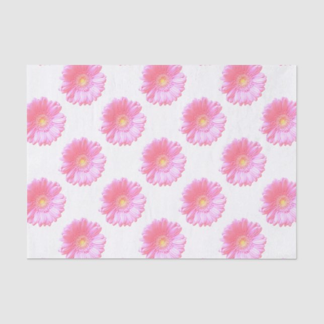 Papier Mousseline Faisée de gerbera rose pâle (Recto)