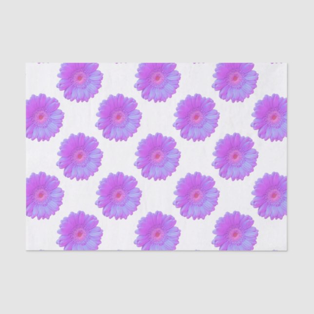 Papier Mousseline Faisée de gerbera violette (Recto)