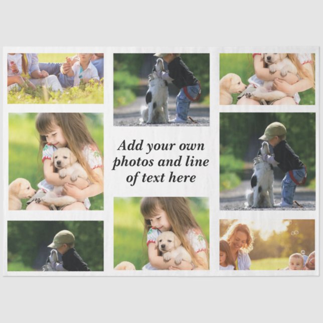 Papier Mousseline Faites votre propre collage photo et texte (Recto)