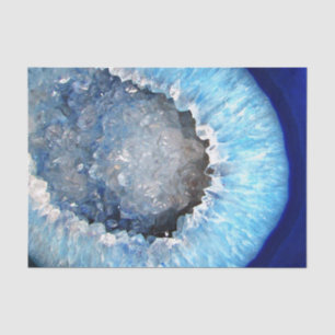 Papier Mousseline Falln Geode en cristal bleu