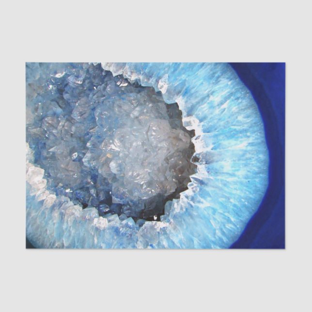 Papier Mousseline Falln Geode en cristal bleu (Recto)