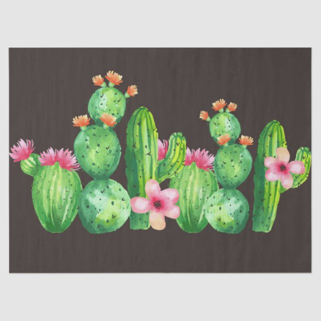 Papier Mousseline Famille De Cactus (Recto)