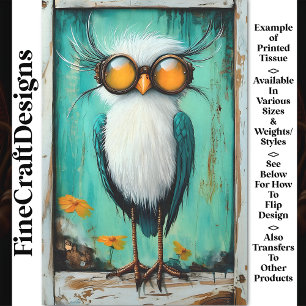Papier Mousseline Fantaisie Capricieuse Steampunk Amusant Oiseau BS4
