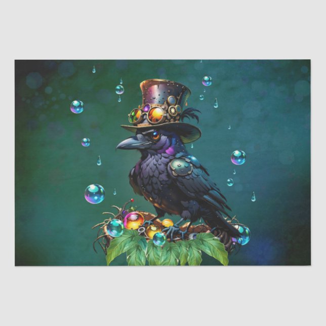 Papier Mousseline Fantastique crow steampunk (Recto)