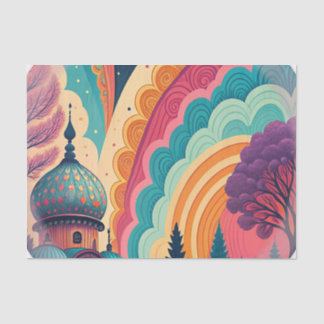 Papier Mousseline Fantasy Skyline Rainbow Tissue Wrap – Customizable