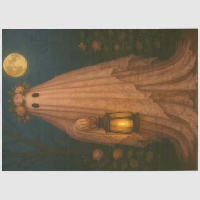 Papier Mousseline Fantôme de dentelle rose avec lanterne - Goth Whim (Recto)