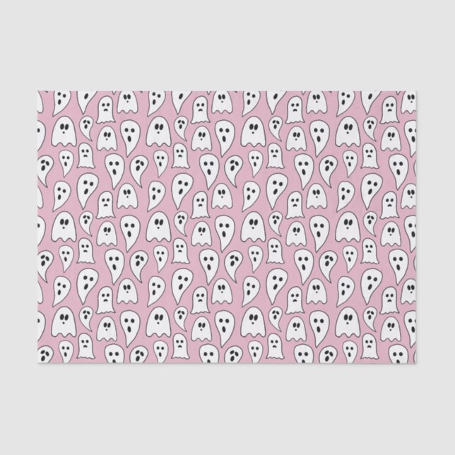 Papier Mousseline Fantôme rose Halloween (Recto)