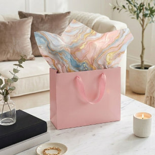 Papier Mousseline Fard à joues pastel bleu pêche motif marbre rose o