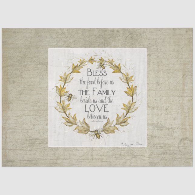 Papier Mousseline Farmhouse Fall Bee Wreath Family Blessing Crafting (Recto)