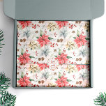 Papier Mousseline Farmhouse Poinsettia Wood & Winter Foliage<br><div class="desc">From the Farmhouse Poinsettia Christmas & Holiday Collection: Farmhouse Poinsettia Watercolor Winter Foliage Wood Tissue Paper,  with Beautiful pattern. A classic and rustic combination that will wow all your family and friends who receive their gifts this year!</div>