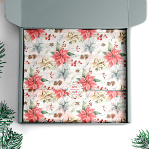Papier Mousseline Farmhouse Poinsettia Wood & Winter Foliage