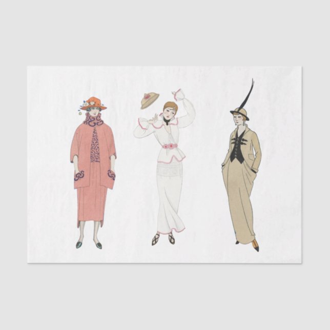 Papier Mousseline Fashion Dames Art Déco Déco Scraps II (Recto)