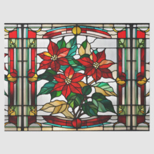 Papier Mousseline Fausse Poinsettia en Verre Peint pour Artisanat de