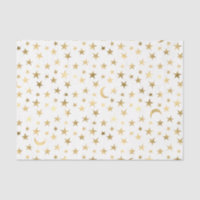 Faux Foil Gold Moon and Stars