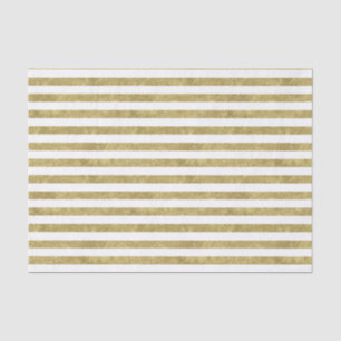 Papier Mousseline Faux Glittery Gold Stripes