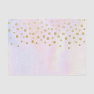 Papier Mousseline Faux Gold Confetti sur Purple Aquarelle