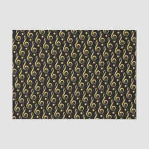 Papier Mousseline Faux Gold Foil Treble Clef Musical Tissu Papier