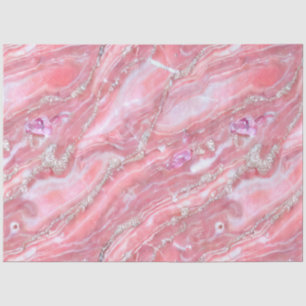 Papier Mousseline Faux Marbre Rose Texture Avec Parties scintillant 