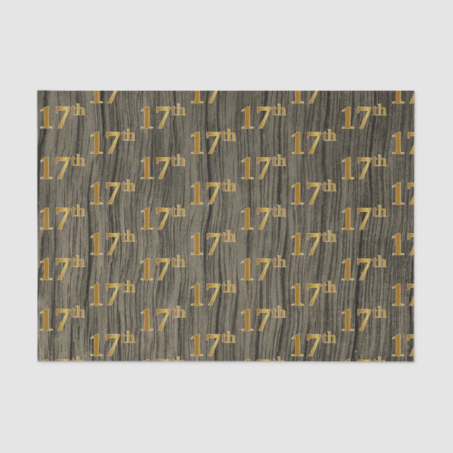 Papier Mousseline Faux Wood, Faux Gold 17e (dix-septième) (Recto)