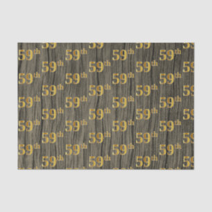 Papier Mousseline Faux Wood, Faux Gold 59th (Cinquante-Neuvième) Eve