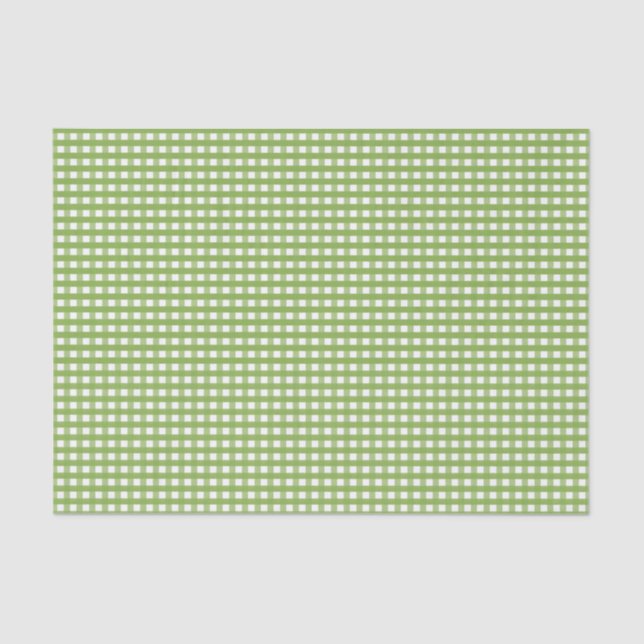 Papier Mousseline Faveur de motif gingham vert et blanc moderne (Recto)