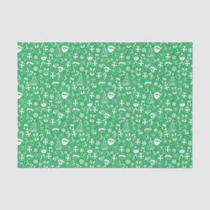 Papier Mousseline Favoris de Noël Vert Père Noël Elf Snowman Père No
