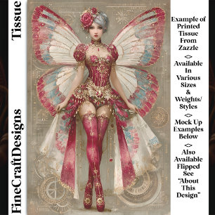 Papier Mousseline Fée Adulte Rouge Cramoisi en Corset DN1L Découpage