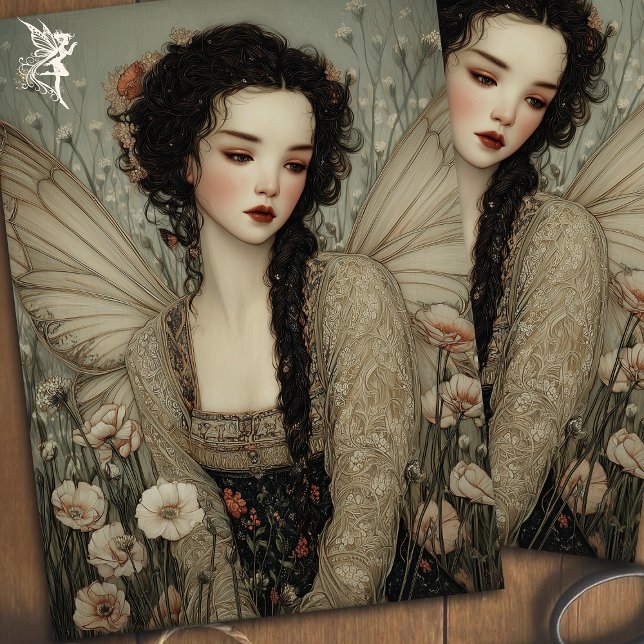 Papier Mousseline Fée Ethérée dans le jardin Fleur sauvage Découpage (Créateur téléchargé)