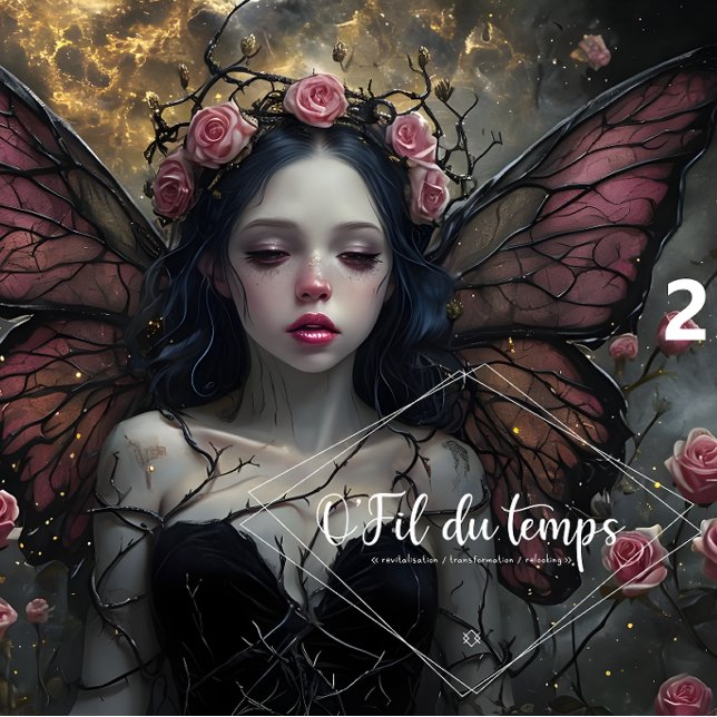 Papier Mousseline Fée Éthérée Entourée De Roses Roses Roses Roses Ro (Créateur téléchargé)