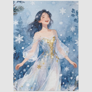 Papier Mousseline Fée Éthérée Flocon de Neige Hivernal Fantaisie TMF