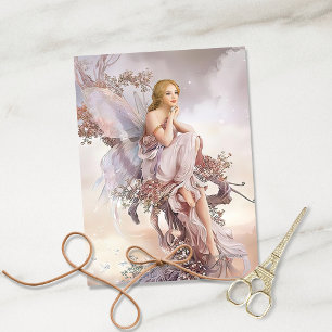 Papier Mousseline Fée rose vintage