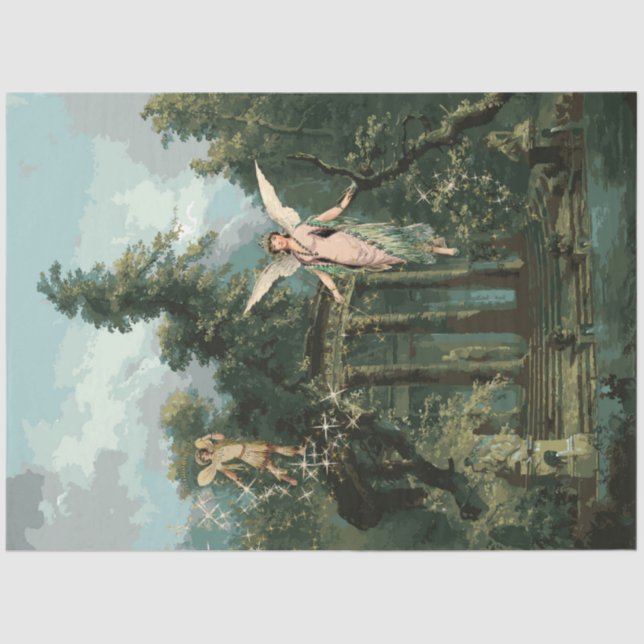 Papier Mousseline Fées Enchanted Forest Woods Twinkle Découpage (Recto)